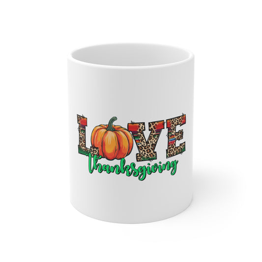 Festive Thanksgiving Ceramic Mug 11oz I Love Getting Together With Family During The Holidays