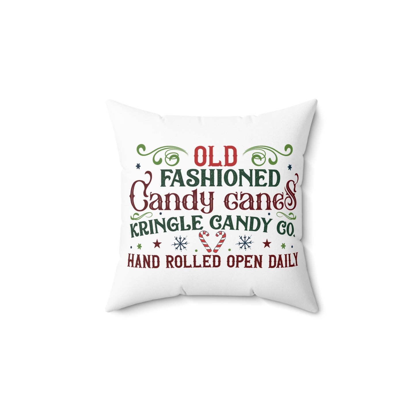 Christmas Themed Spun Polyester Square Pillow Old Fashioned Candy