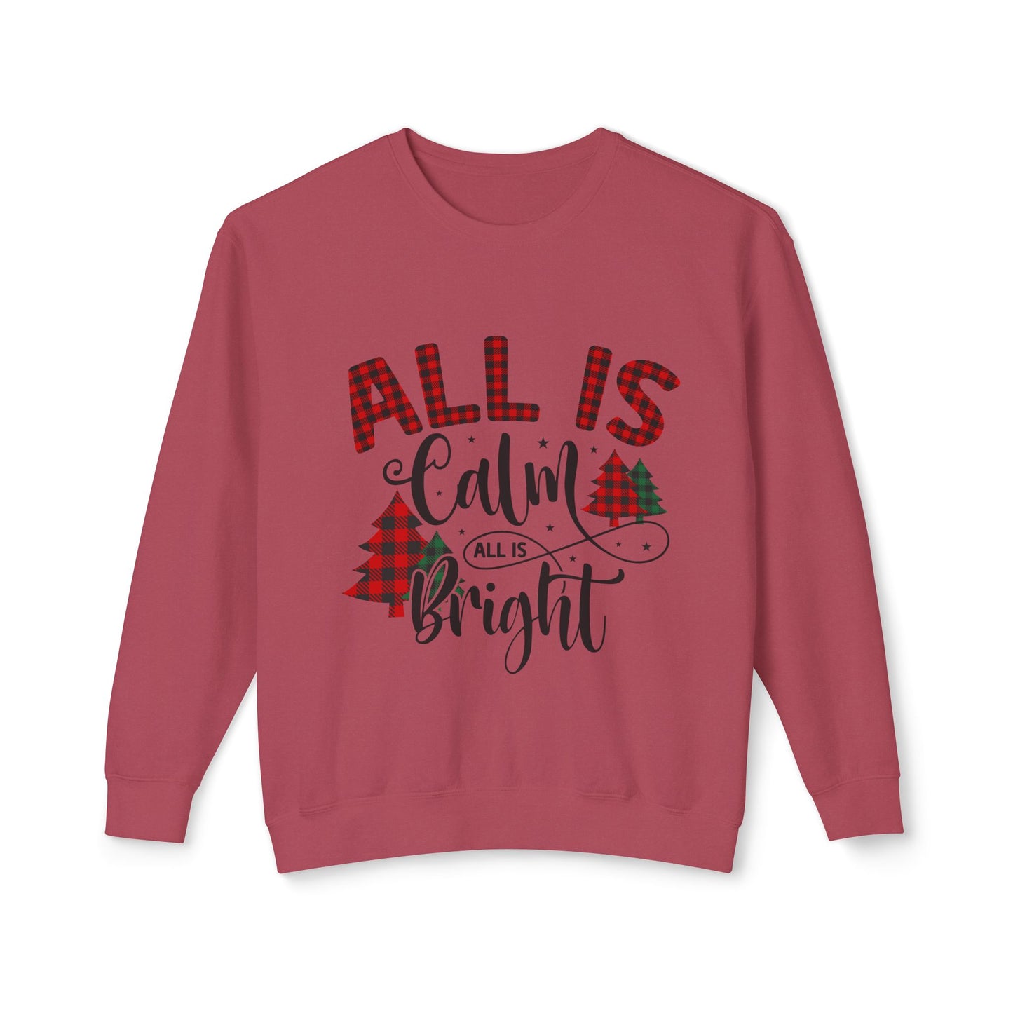 Women's Christmas Unisex Lightweight Crewneck Sweatshirt All is Clear Allis Bright