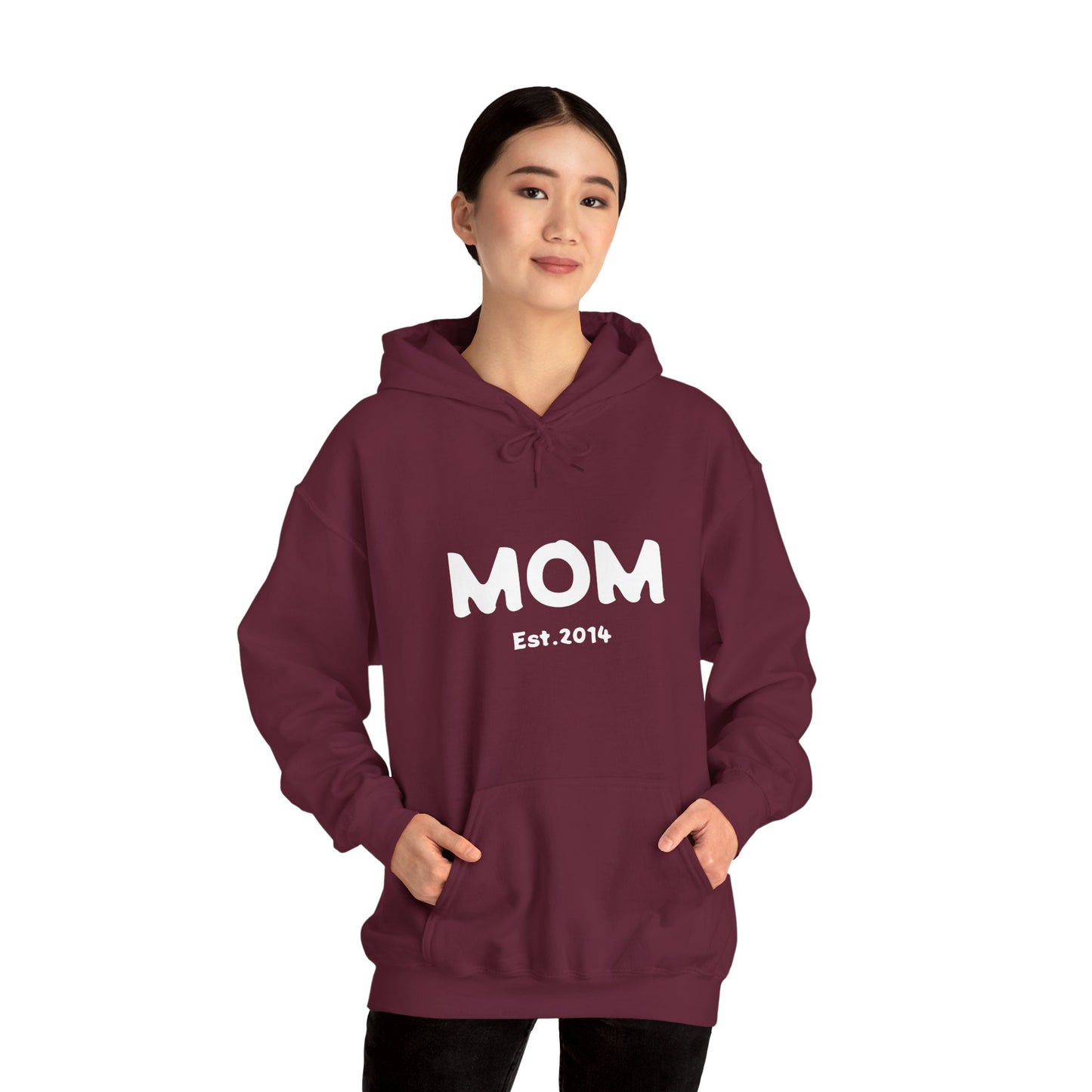 MOM Est.2014 Unisex Heavy Blend™ Hooded Sweatshirt Hoodies For New Moms 2014