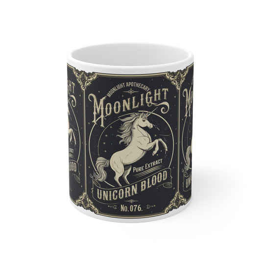 Festive Halloween Ceramic Mug 11oz Moonlight Unicorn Mug