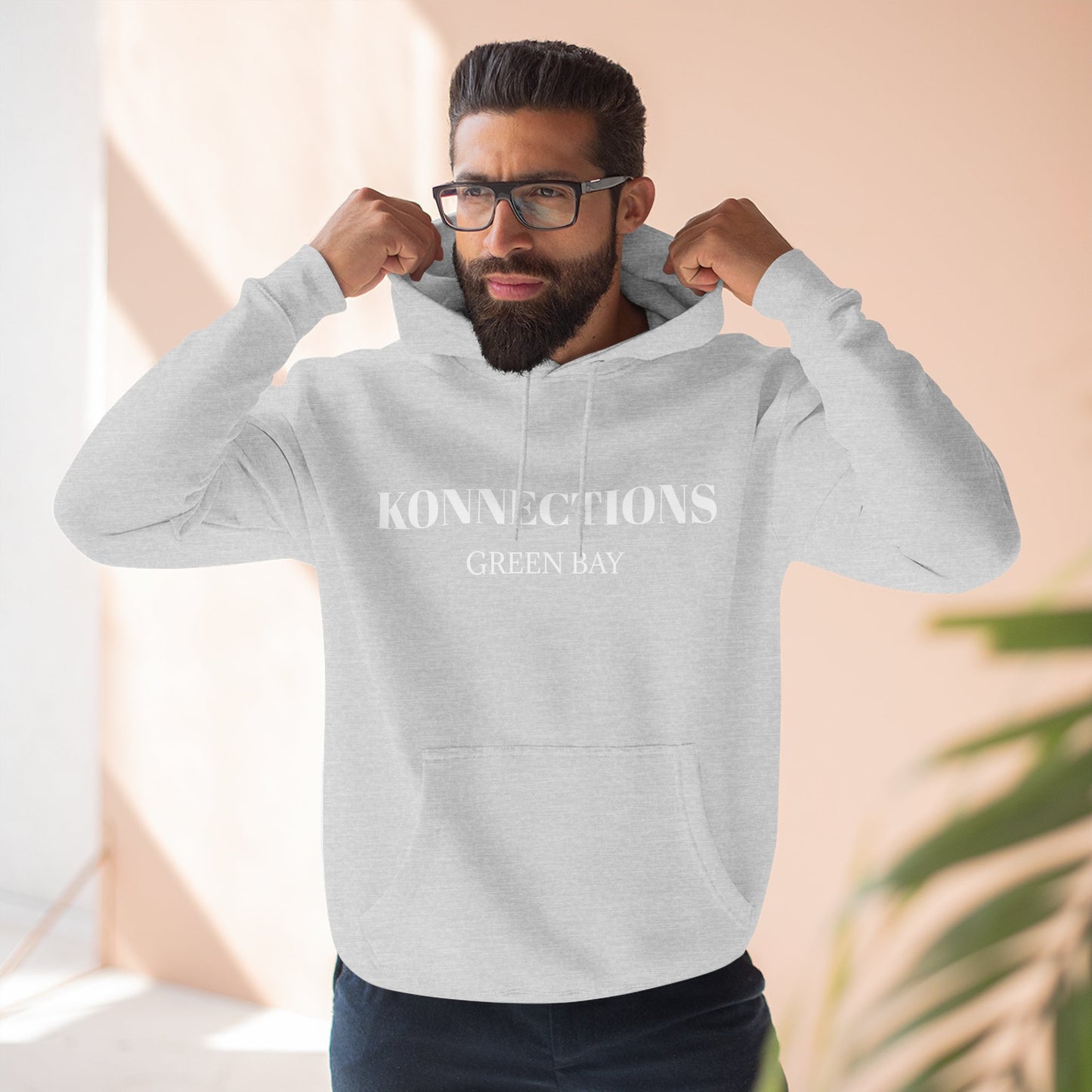 Konnections Green Bay Hoodie — Minimal Logo Fleece Pullover