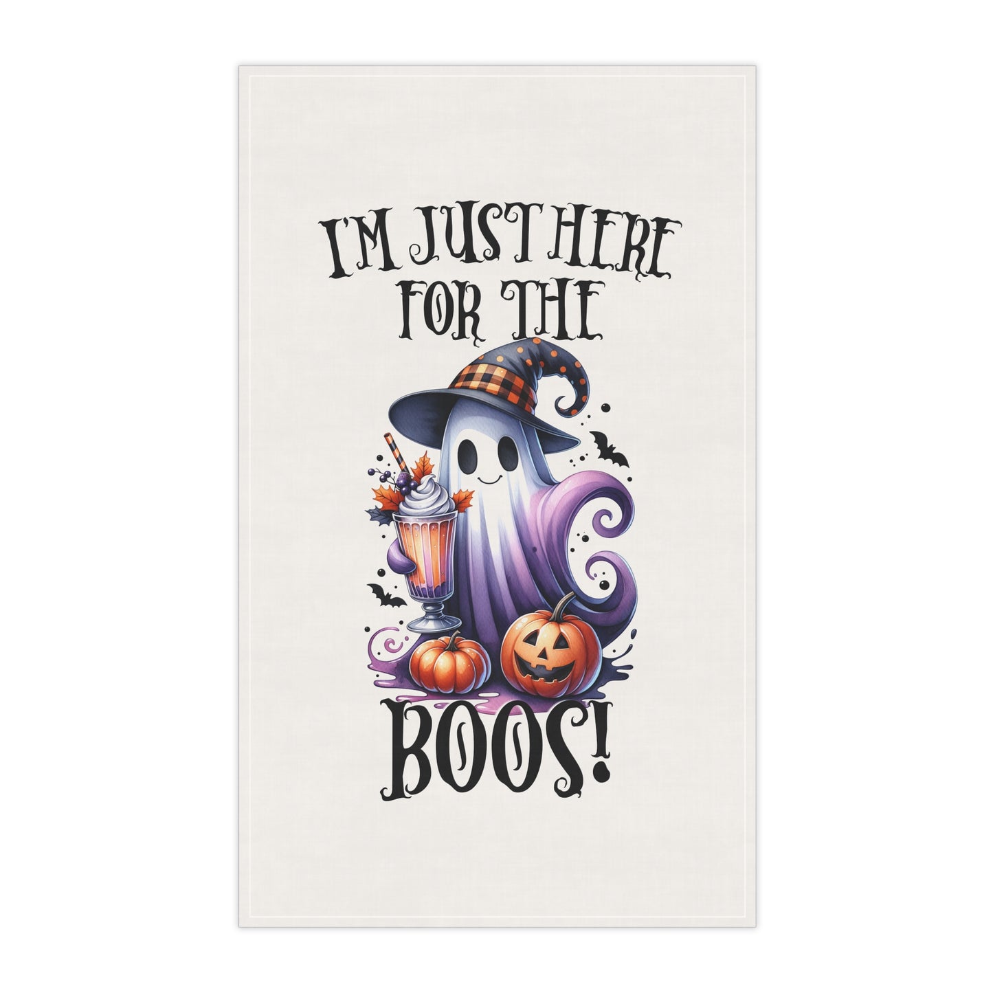 Festive Halloween Tea Towel (cotton, poly) Boo!