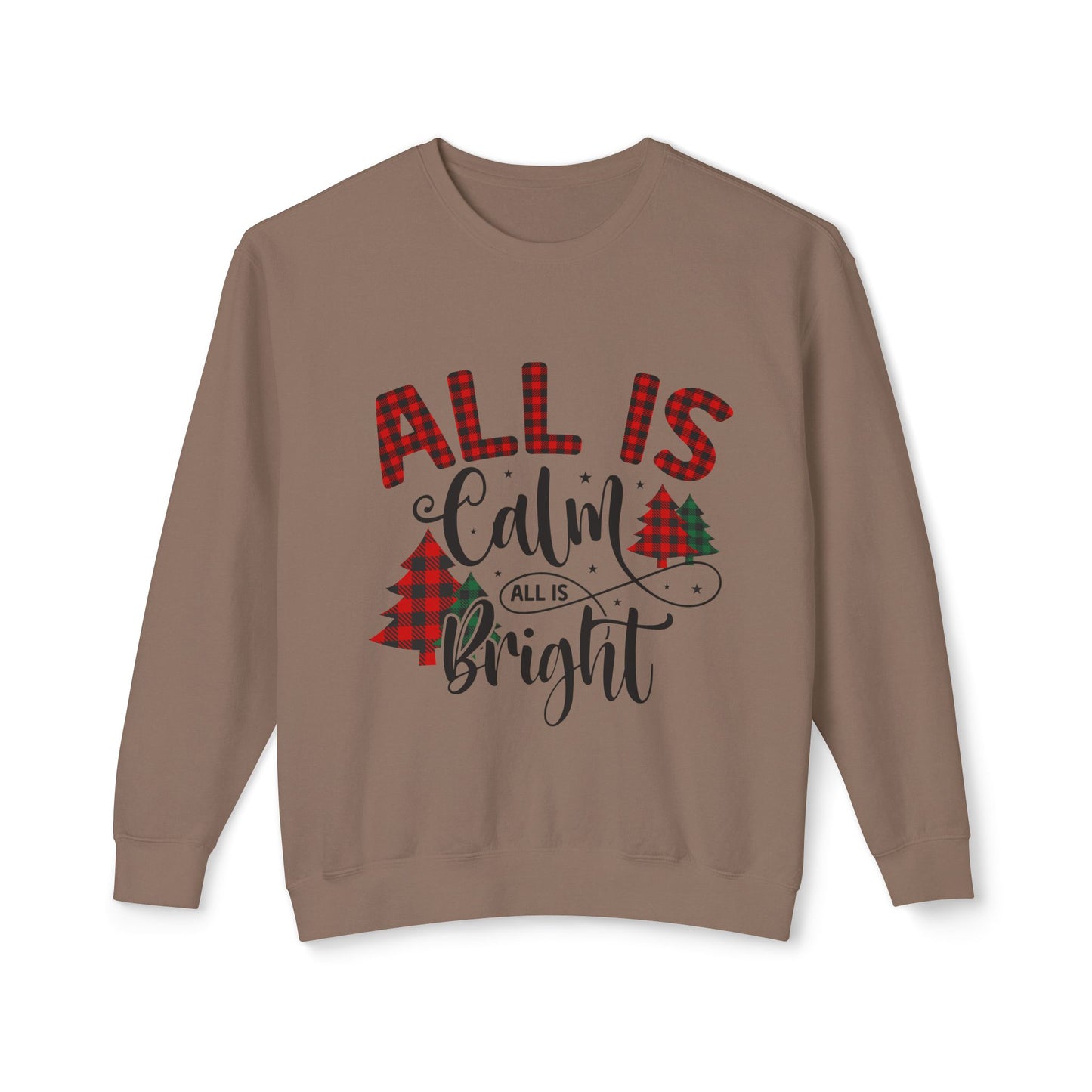 Women's Christmas Unisex Lightweight Crewneck Sweatshirt All is Clear Allis Bright