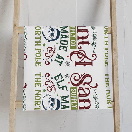 Christmas Themed Hand Towel Elfs Are Made at The North Pole