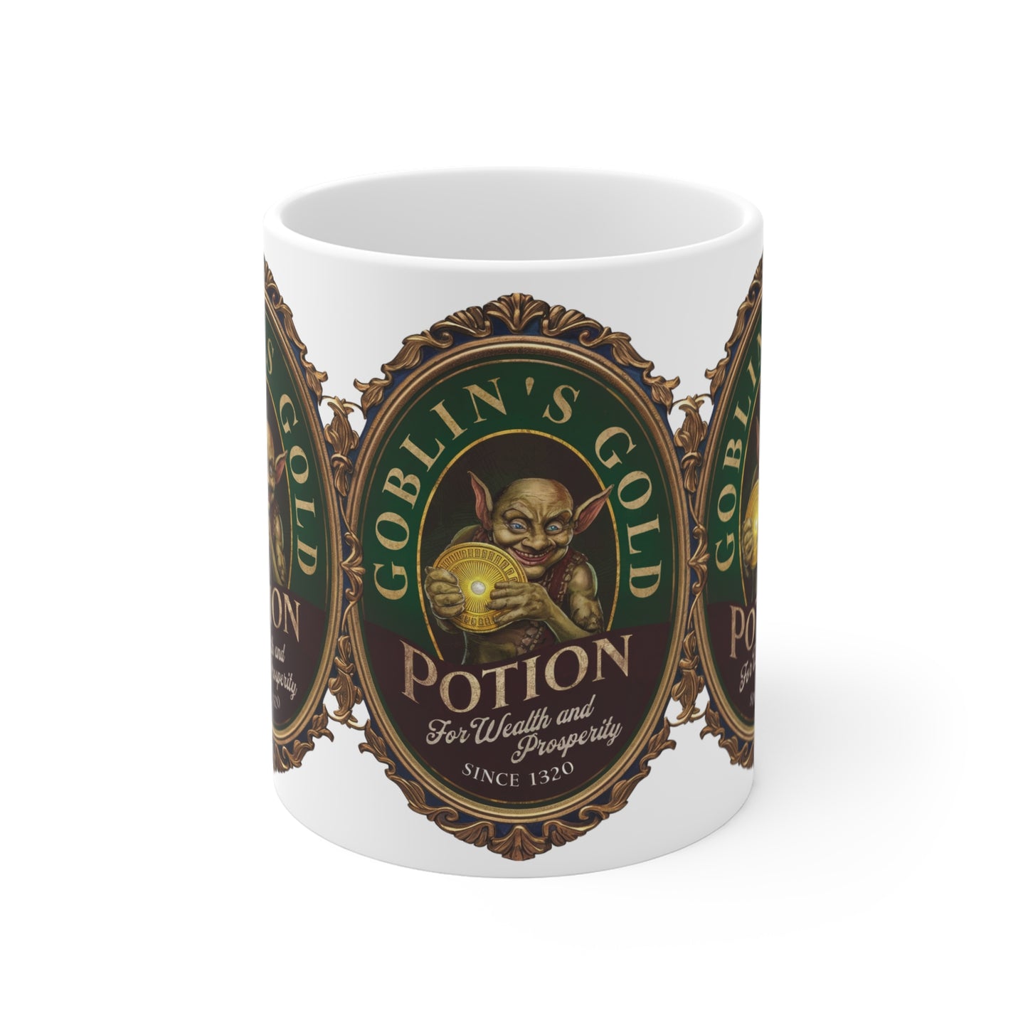 Festive Halloween Ceramic Mug 11oz Goblins Gold Potion