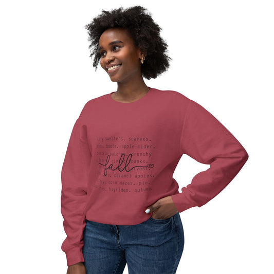 Women's Thanksgiving Unisex Lightweight Crewneck Sweatshirt A Description of Fall