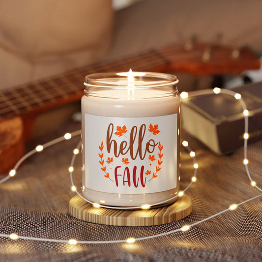 Thanksgiving Themed Scented Soy Candle, 9oz Hello Fall