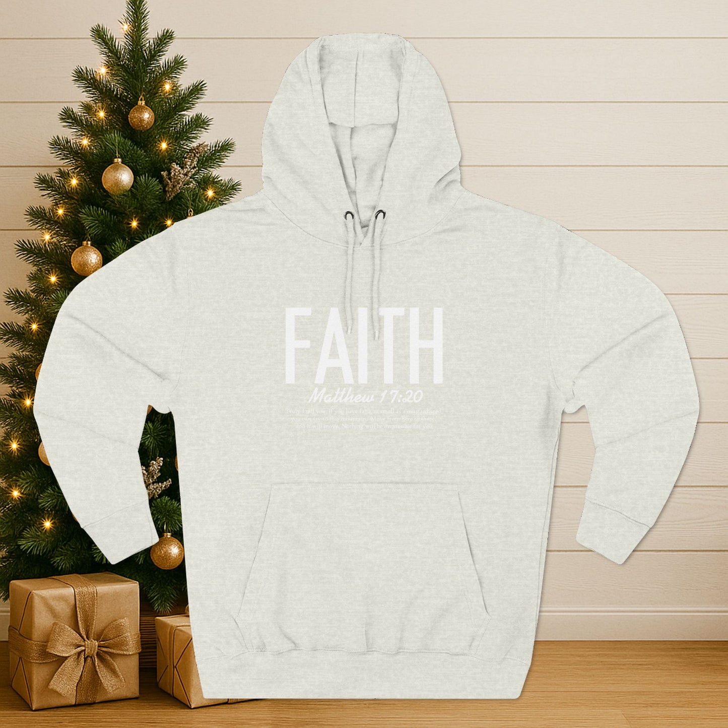 Faith Hoodie – Matthew 17:20 Christian Fleece Pullover