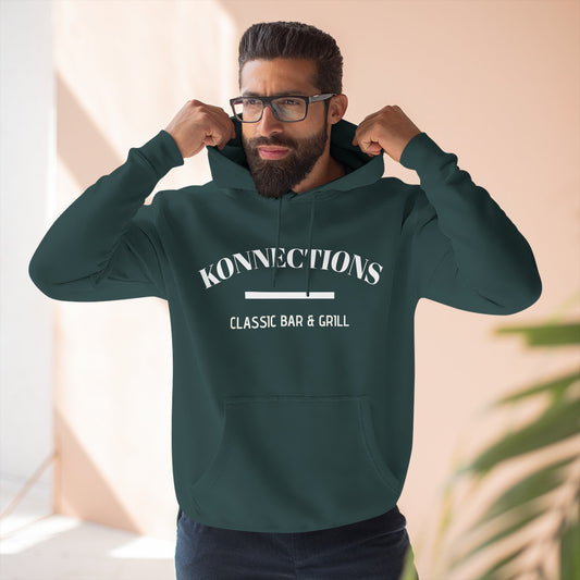 Classic Bar & Grill Hoodie — "Konnections" Three-Panel Fleece Hoodie