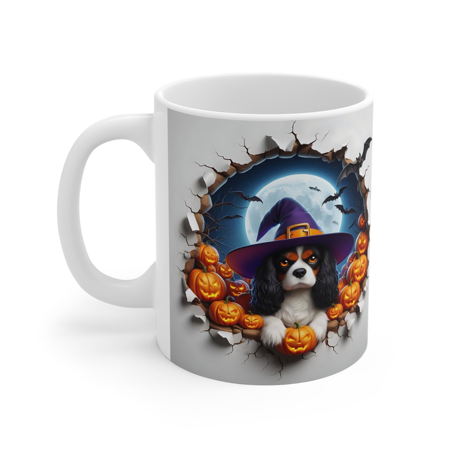 Festive Halloween Ceramic Mug 11oz Cocker Spaniels and Pumpkins