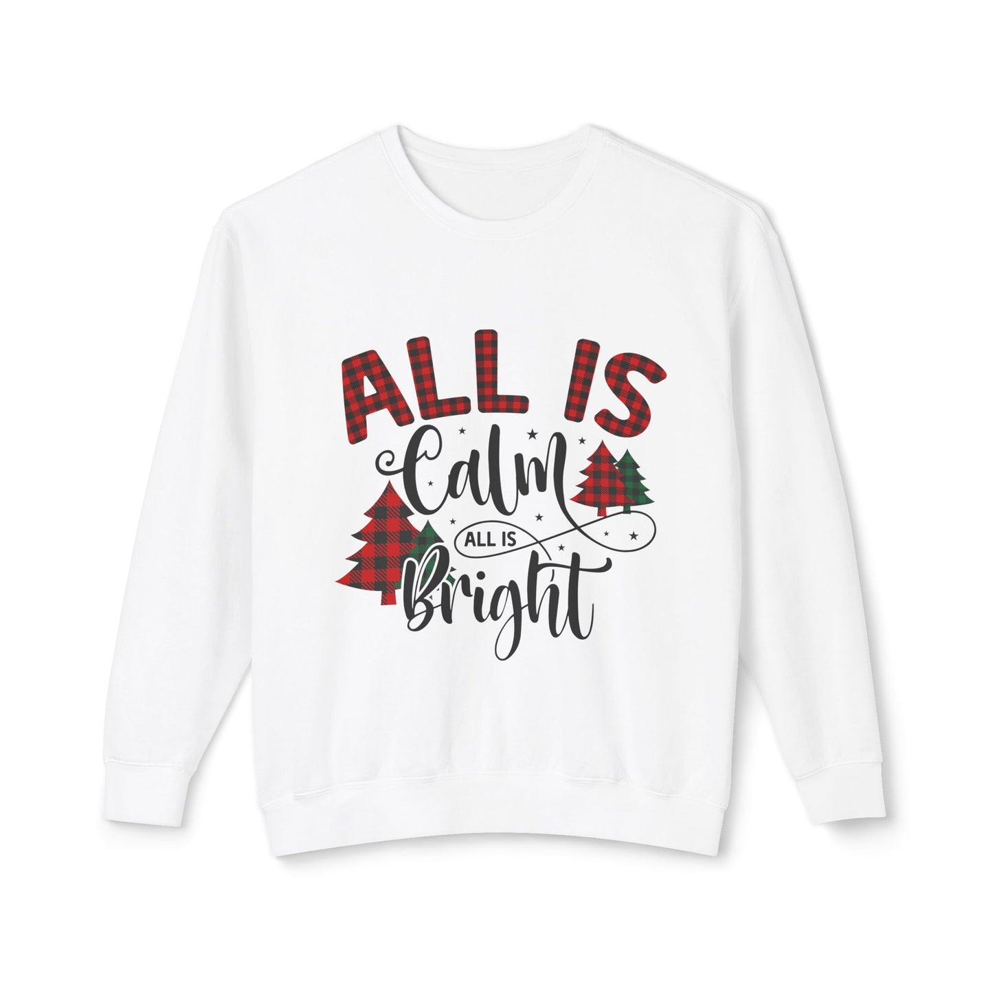 Women's Christmas Unisex Lightweight Crewneck Sweatshirt All is Clear Allis Bright