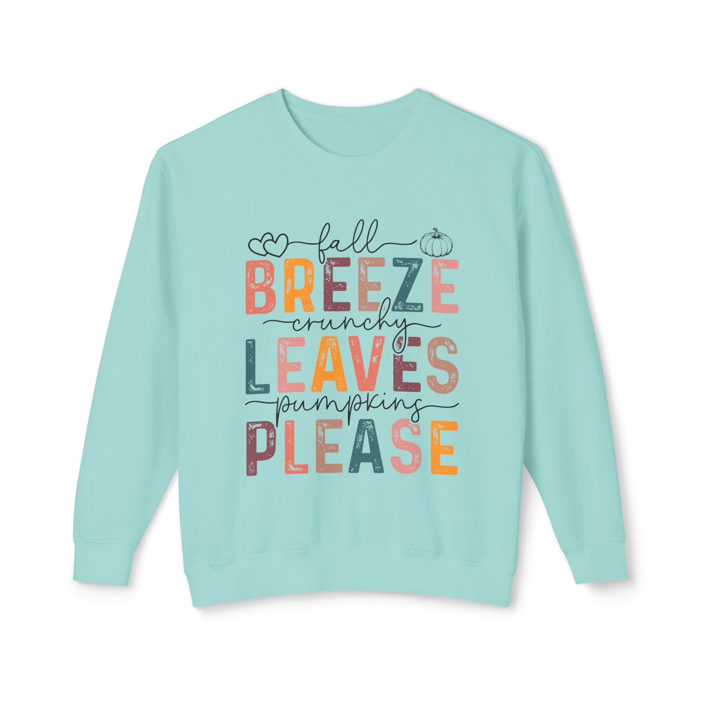 Women's Thanksgiving Unisex Lightweight Crewneck Sweatshirt Breeze Leaves Please