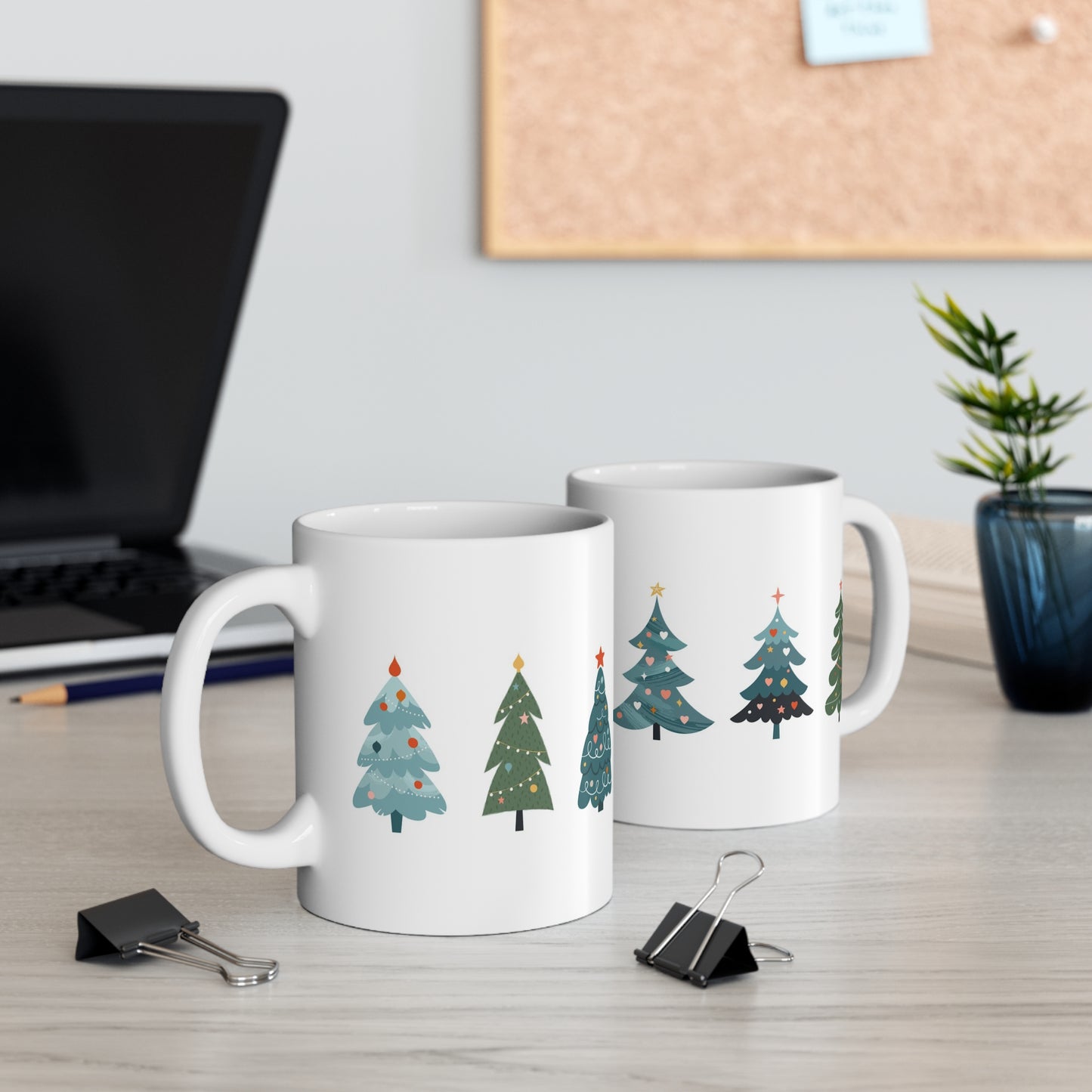 Christmas Tree Themed Holiday Hot Beverage Mug 11oz