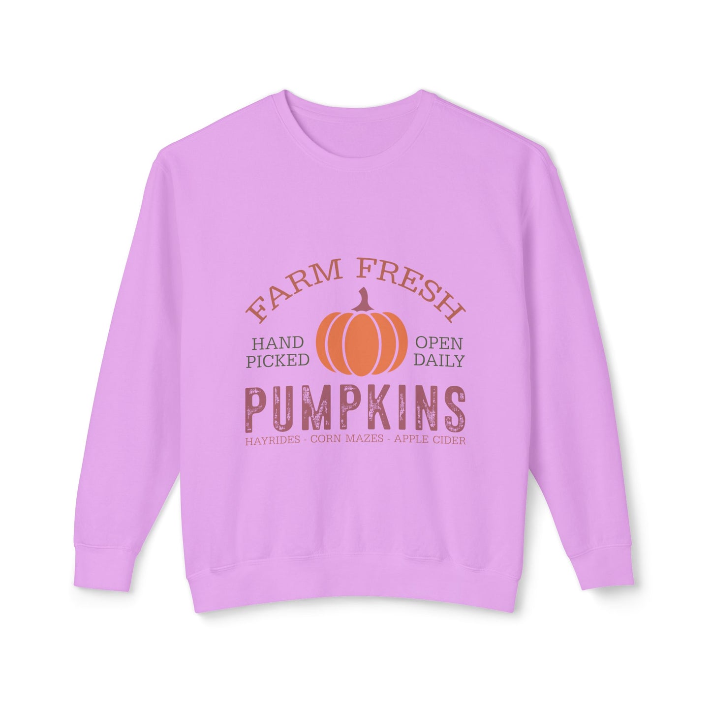 Thanksgiving Women's Unisex Lightweight Crewneck Sweatshirt Pumpkin