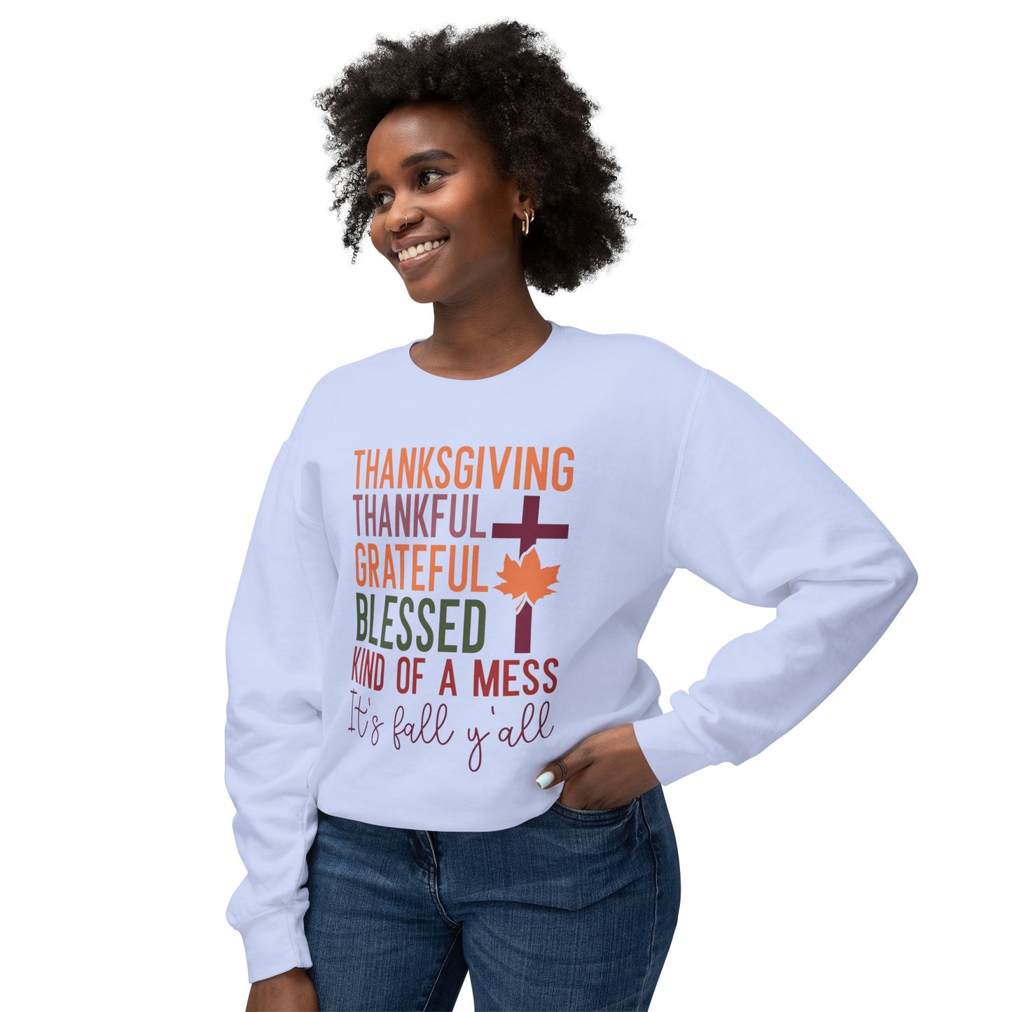 Thanksgiving Women's Unisex Lightweight Crewneck Sweatshirt