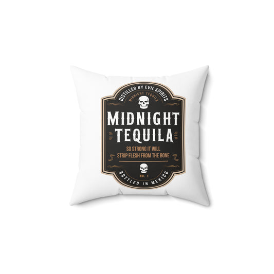 Festive Halloween Spun Polyester Square Pillow Midnight Tequila