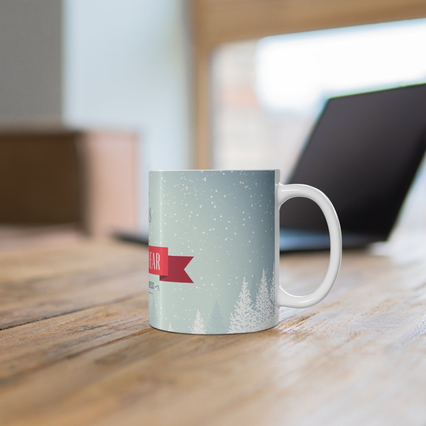 Christmas Themed Hot Beverage Mug Coffee Tea Hot Chocolate 11oz