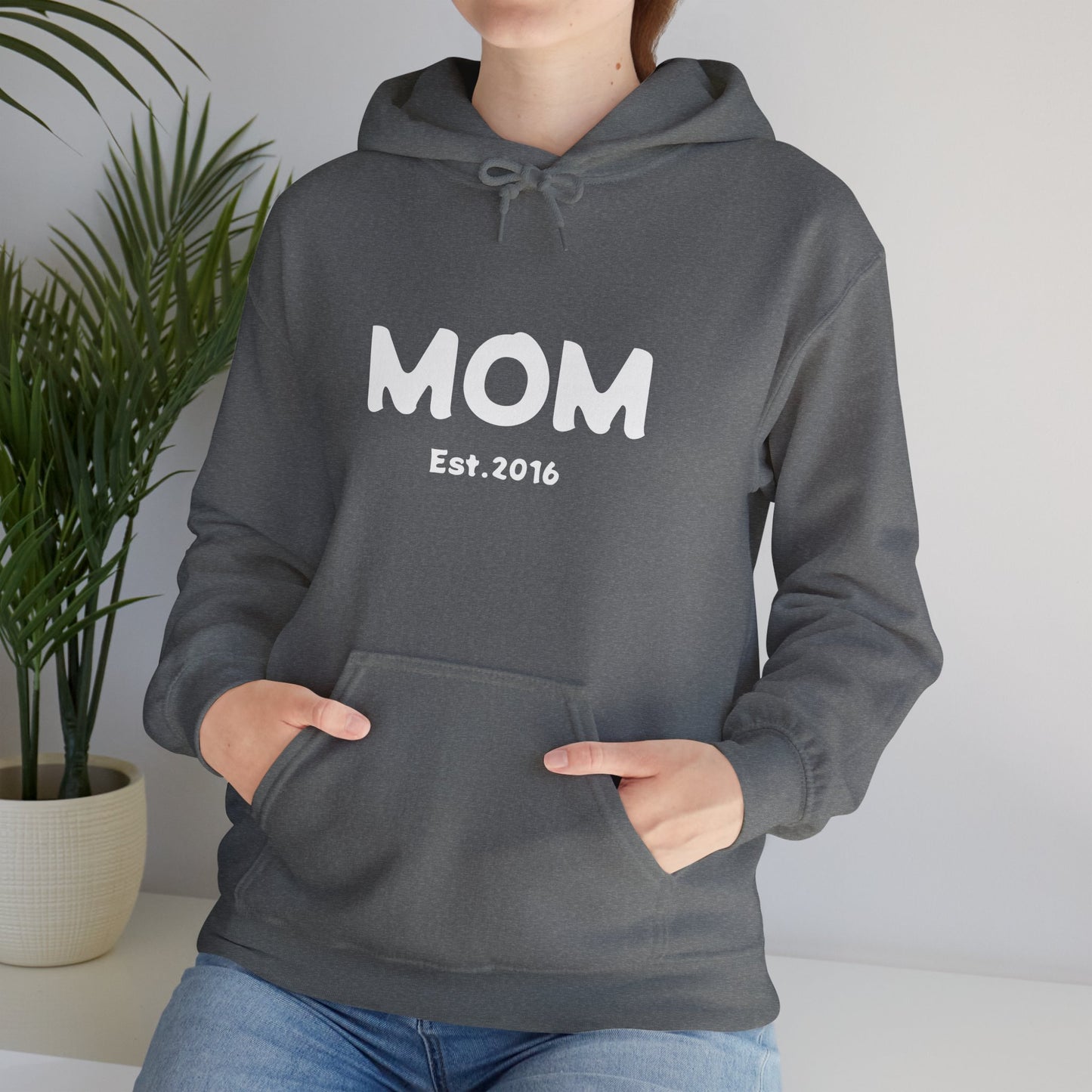 MOM Est.2016 Unisex Heavy Blend™ Hooded Sweatshirt Hoodies For New Moms 2016