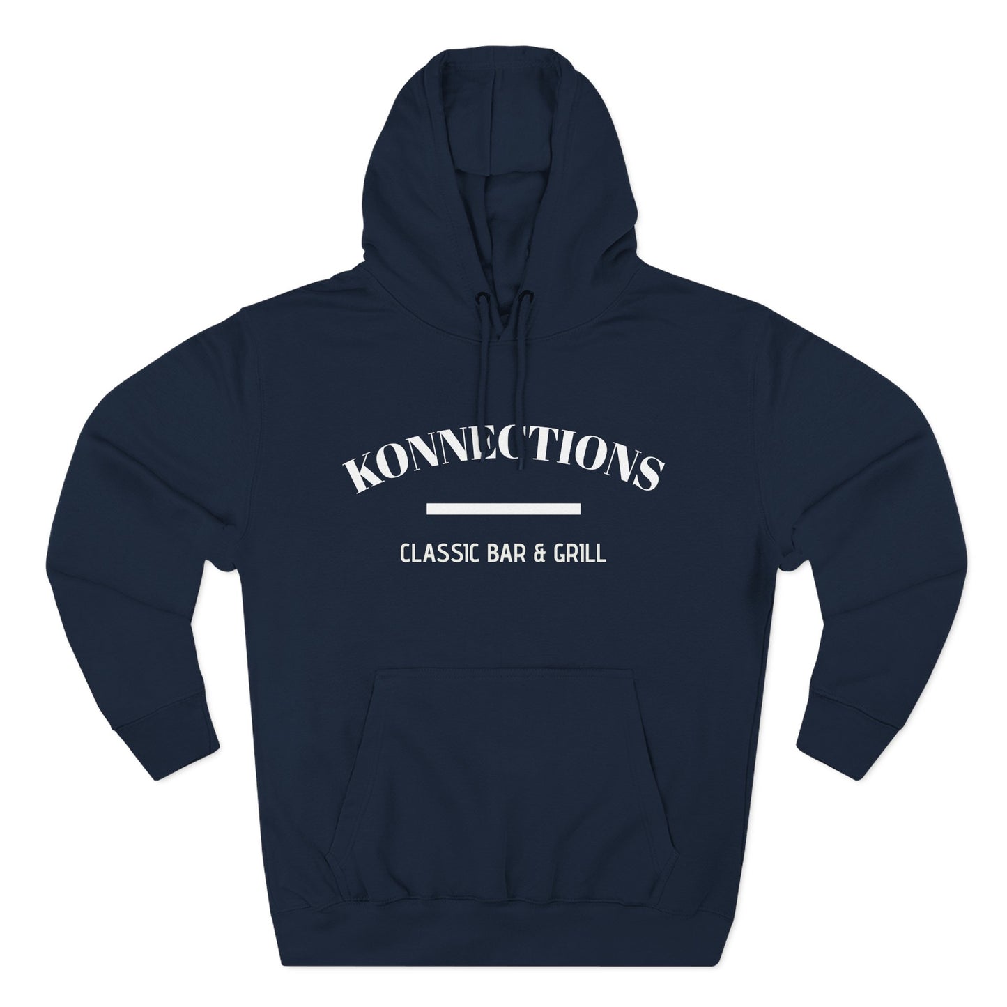 Classic Bar & Grill Hoodie — "Konnections" Three-Panel Fleece Hoodie