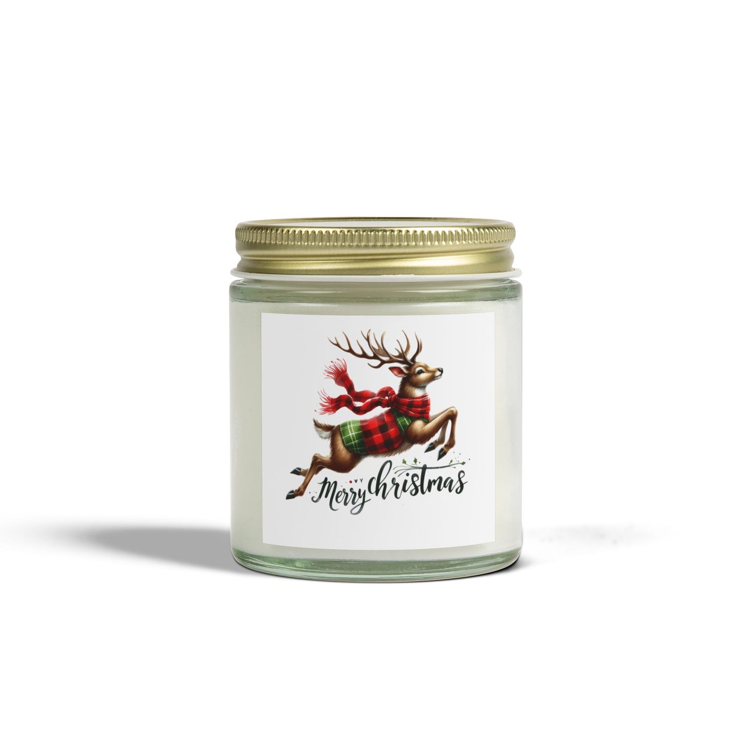 Christmas Themed Scented Candles, Coconut Apricot Wax (4oz, 9oz)