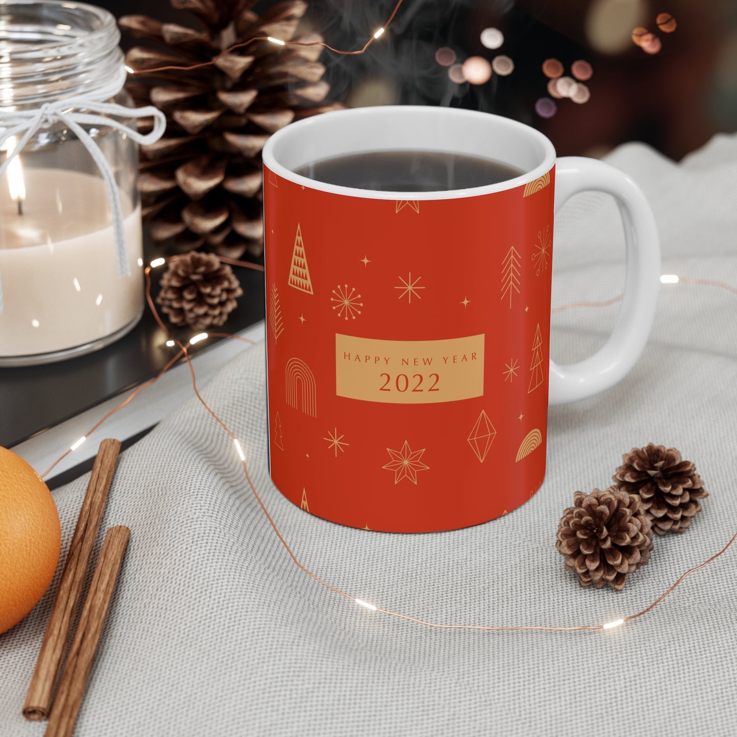 Holiday Themed Hot Beverage Mug 11oz