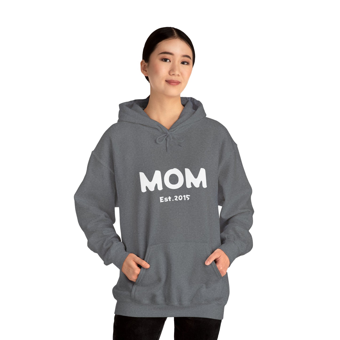 MOM Est.2015 Unisex Heavy Blend™ Hooded Sweatshirt Hoodies For New Moms 2015