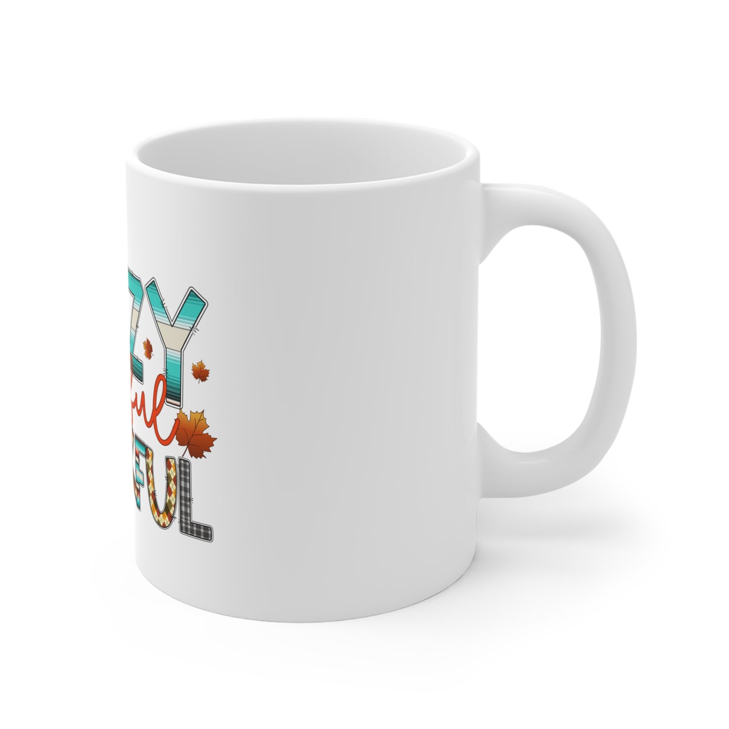 Festive Thanksgiving Ceramic Mug 11oz No Wrap Around This Mug is Crazy Grateful and Thankful During The Holidays