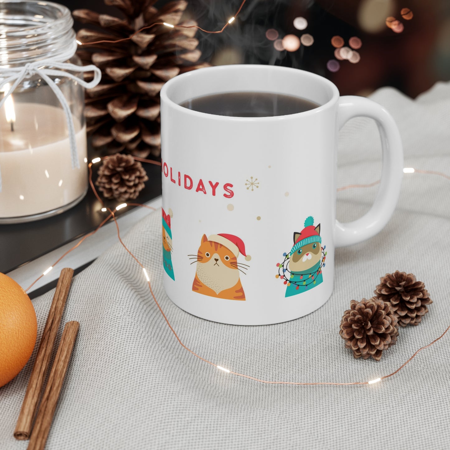 Happy Holidays Hot Beverage Mug 11oz