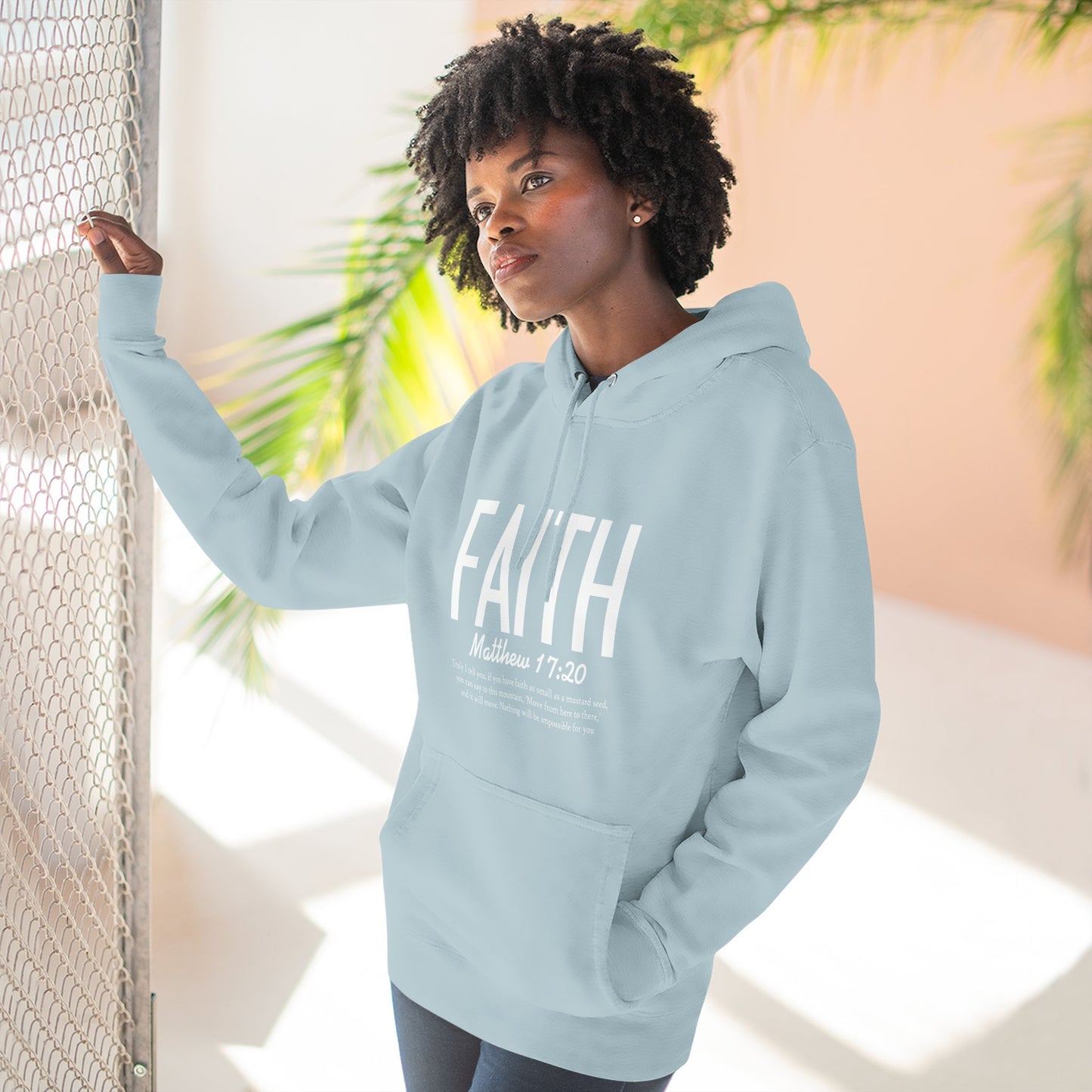 Faith Hoodie – Matthew 17:20 Christian Fleece Pullover