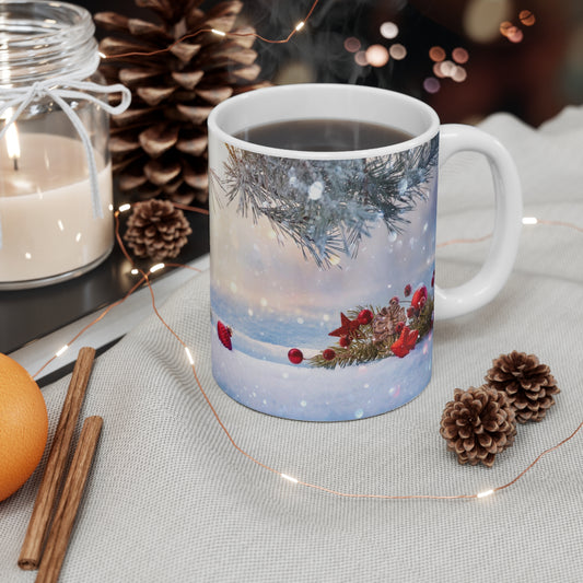 Christmas Themed Hot Beverage Mug 11oz