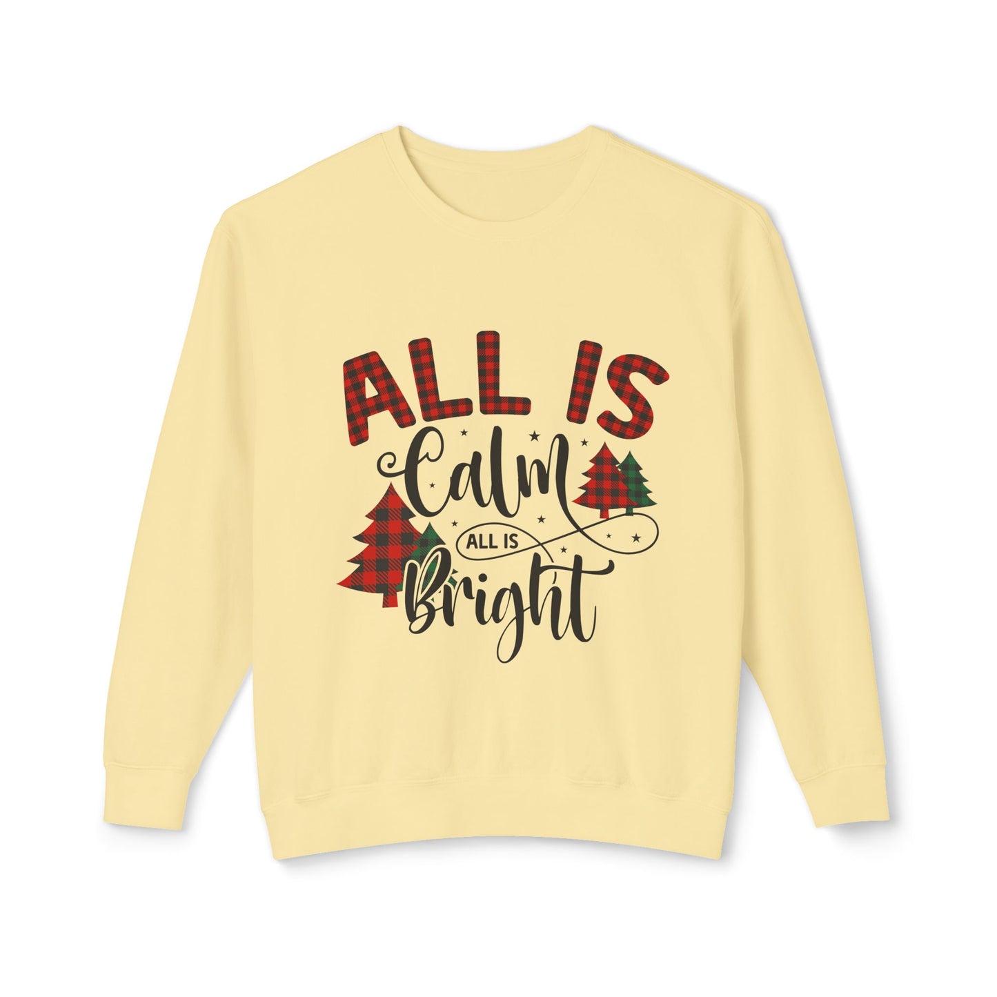 Women's Christmas Unisex Lightweight Crewneck Sweatshirt All is Clear Allis Bright