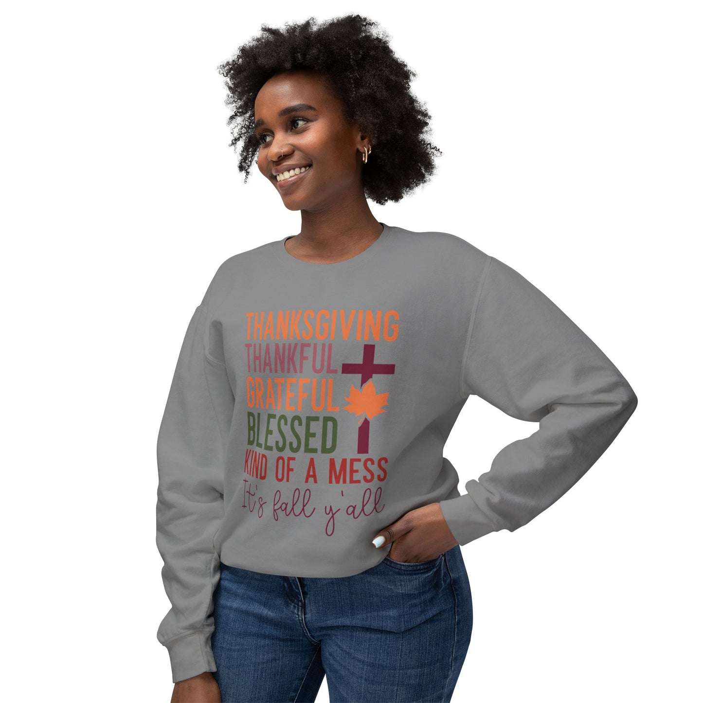 Thanksgiving Women's Unisex Lightweight Crewneck Sweatshirt