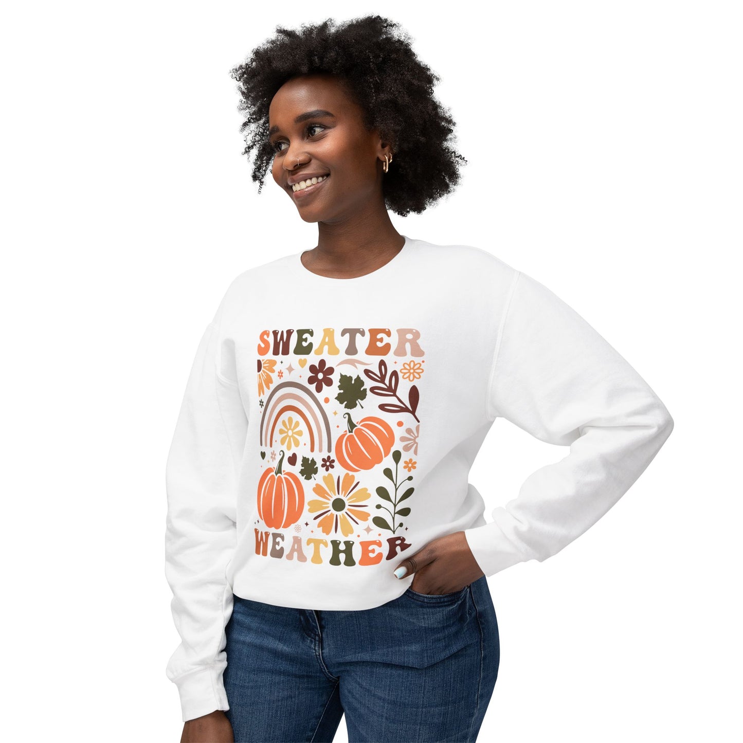 Women's Thanksgiving Unisex Lightweight Crewneck Sweatshirt Sweater Wheather