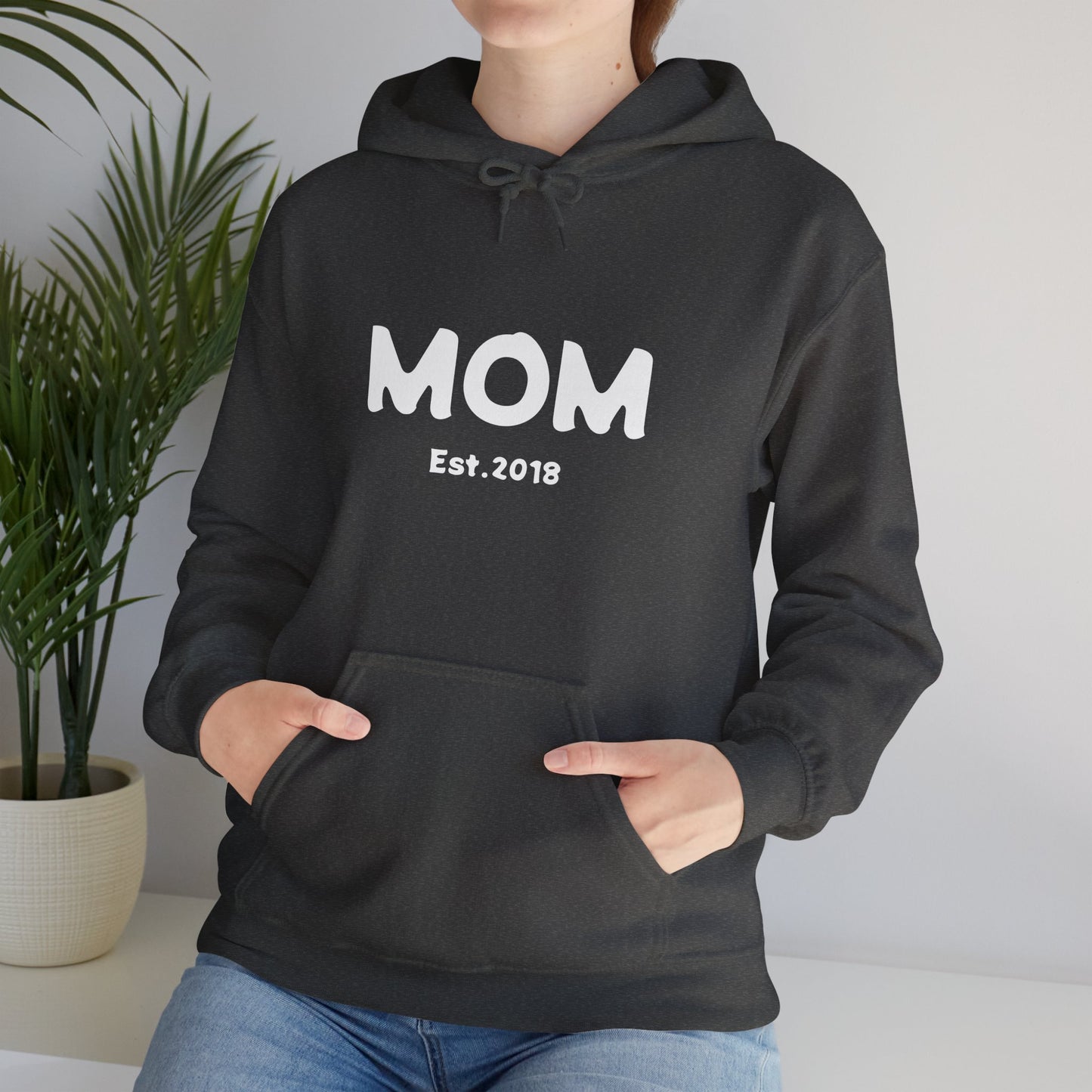 MOM Est.2018 Unisex Heavy Blend™ Hooded Sweatshirt Hoodies For New Moms 2018