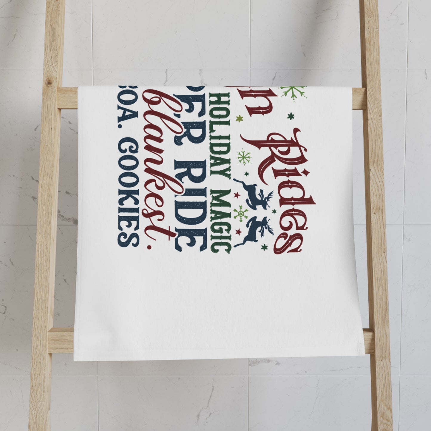 Christmas Themed Hand Towel Sleigh Rides