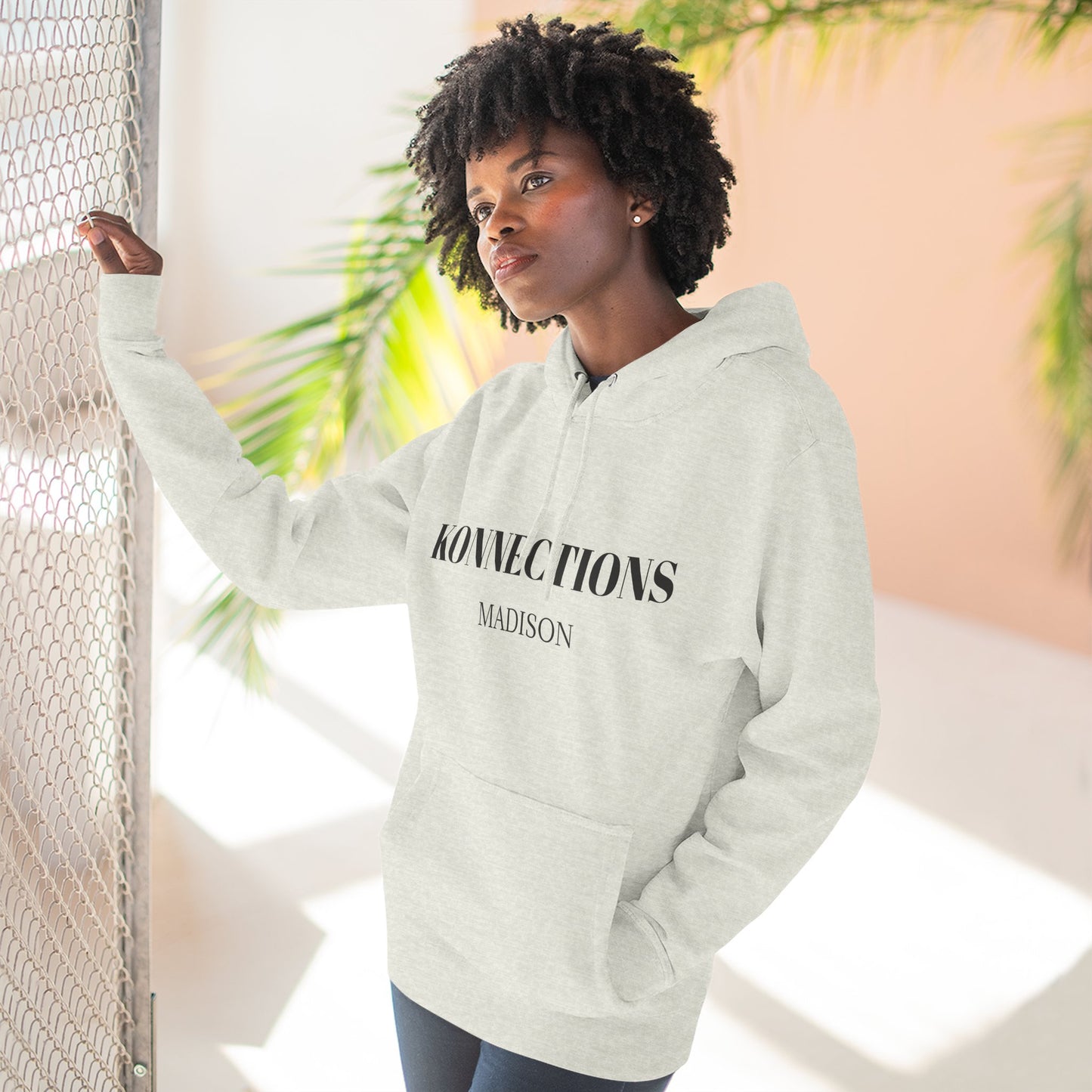 Konnections Madison Hoodie — Minimal Logo Fleece Pullover