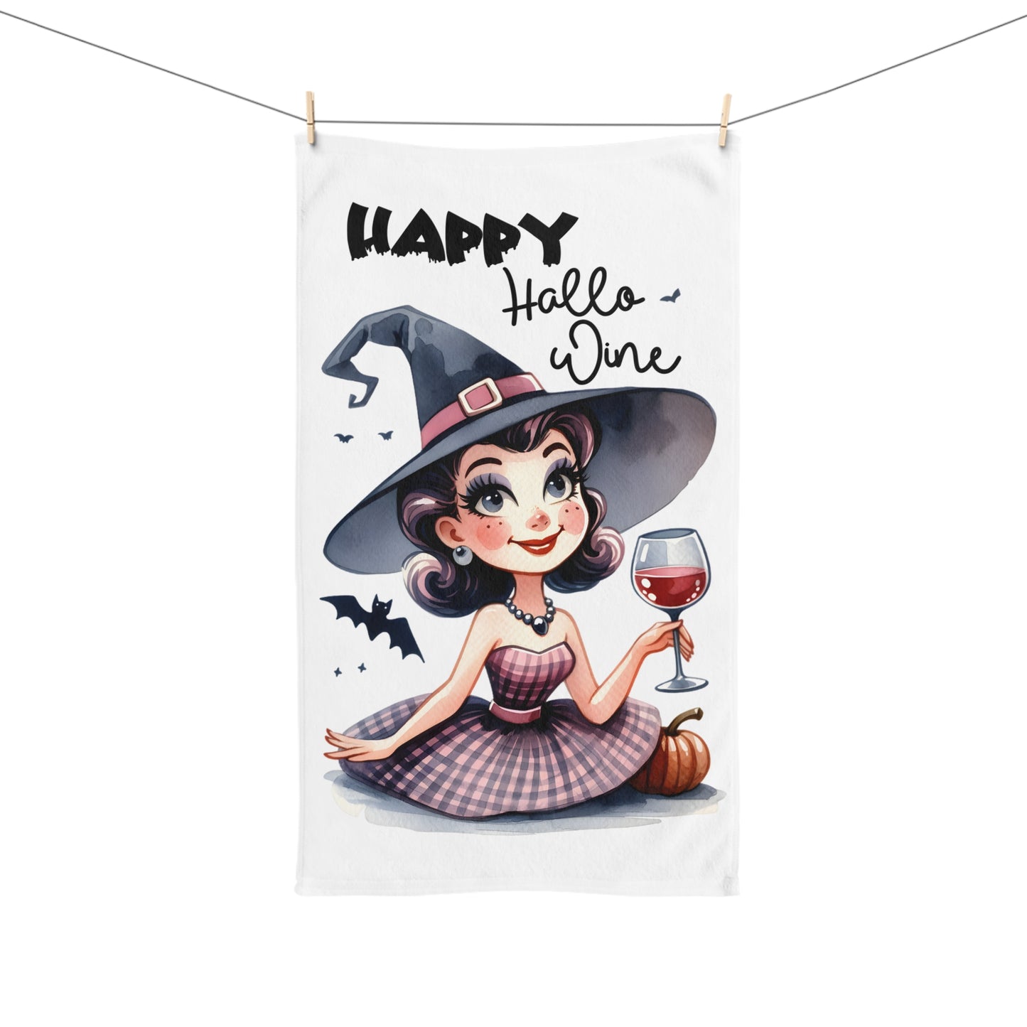 Halloween Themed Hand Towel Happy Hallo Wine Have a Safe Halloween Everyone