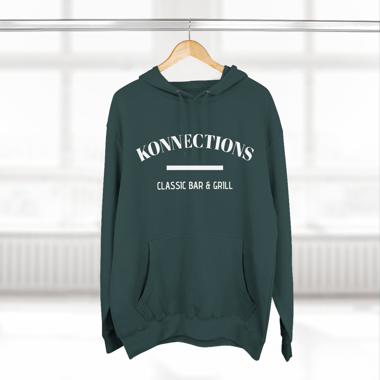 Classic Bar & Grill Hoodie — "Konnections" Three-Panel Fleece Hoodie