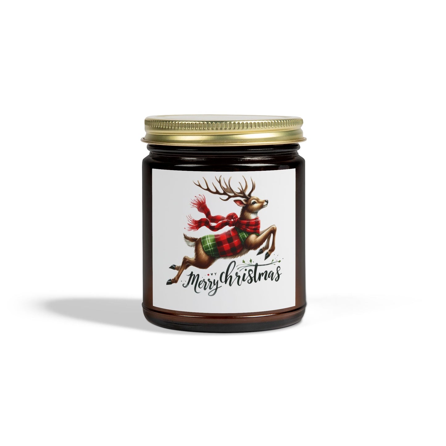 Christmas Themed Scented Candles, Coconut Apricot Wax (4oz, 9oz)