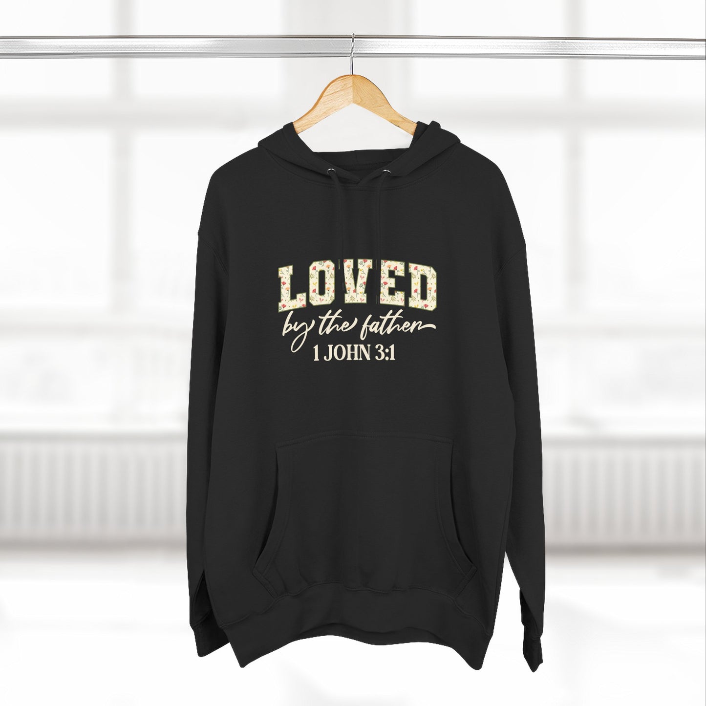 Loved Floral Hoodie — 'Loved' Graphic Fleece Pullover