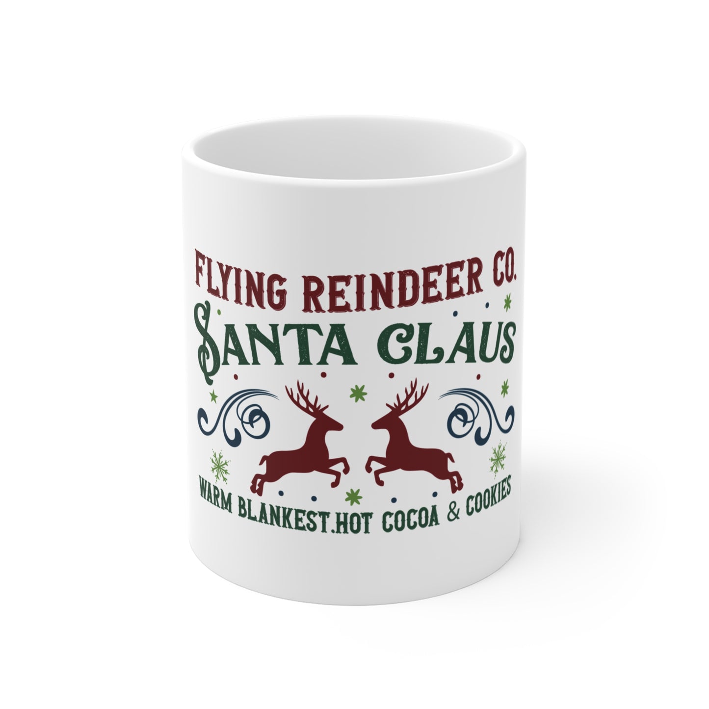 Christmas Themed Ceramic Mug 11oz Reindeer