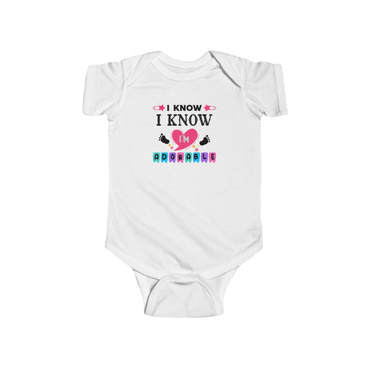 Infant Fine Jersey Bodysuit I Know I'm Cute