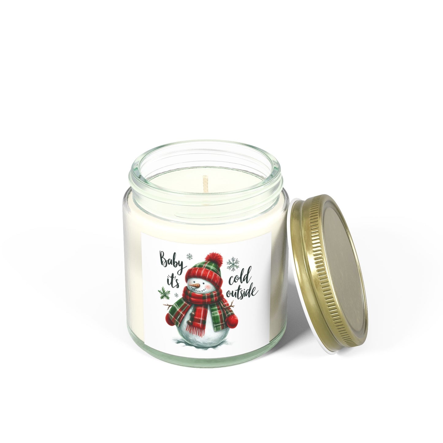 Christmas Themed Scented Candles, Coconut Apricot Wax (4oz, 9oz)