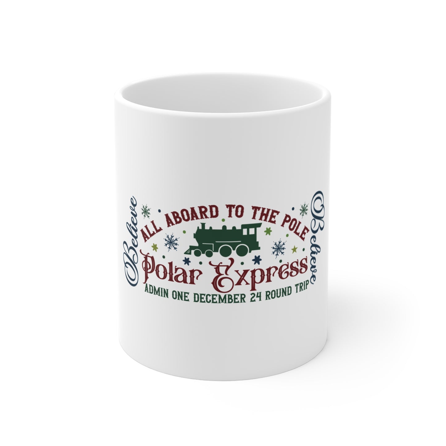 Christmas Themed Ceramic Mug 11oz All Aboard the Polar Express