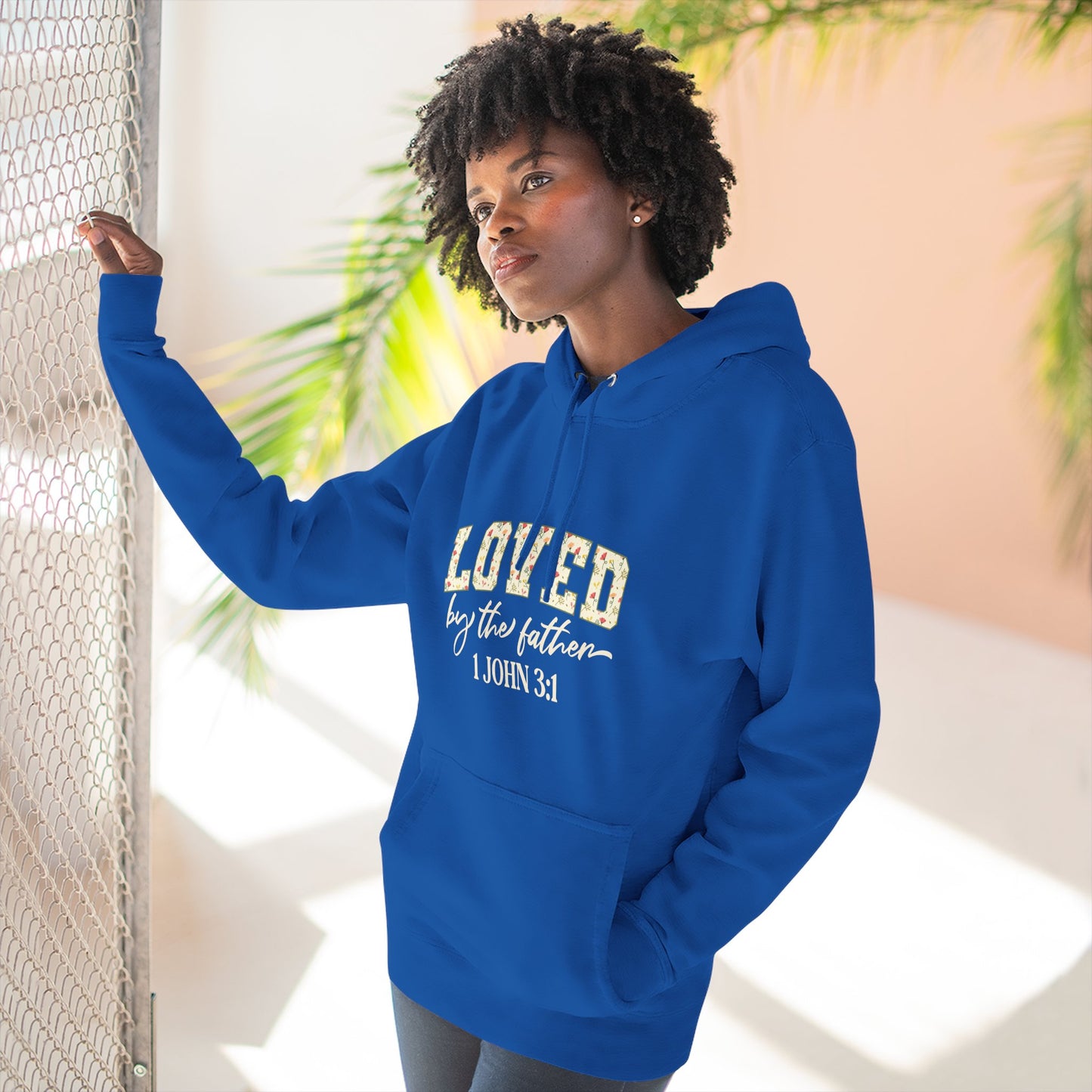 Loved Floral Hoodie — 'Loved' Graphic Fleece Pullover