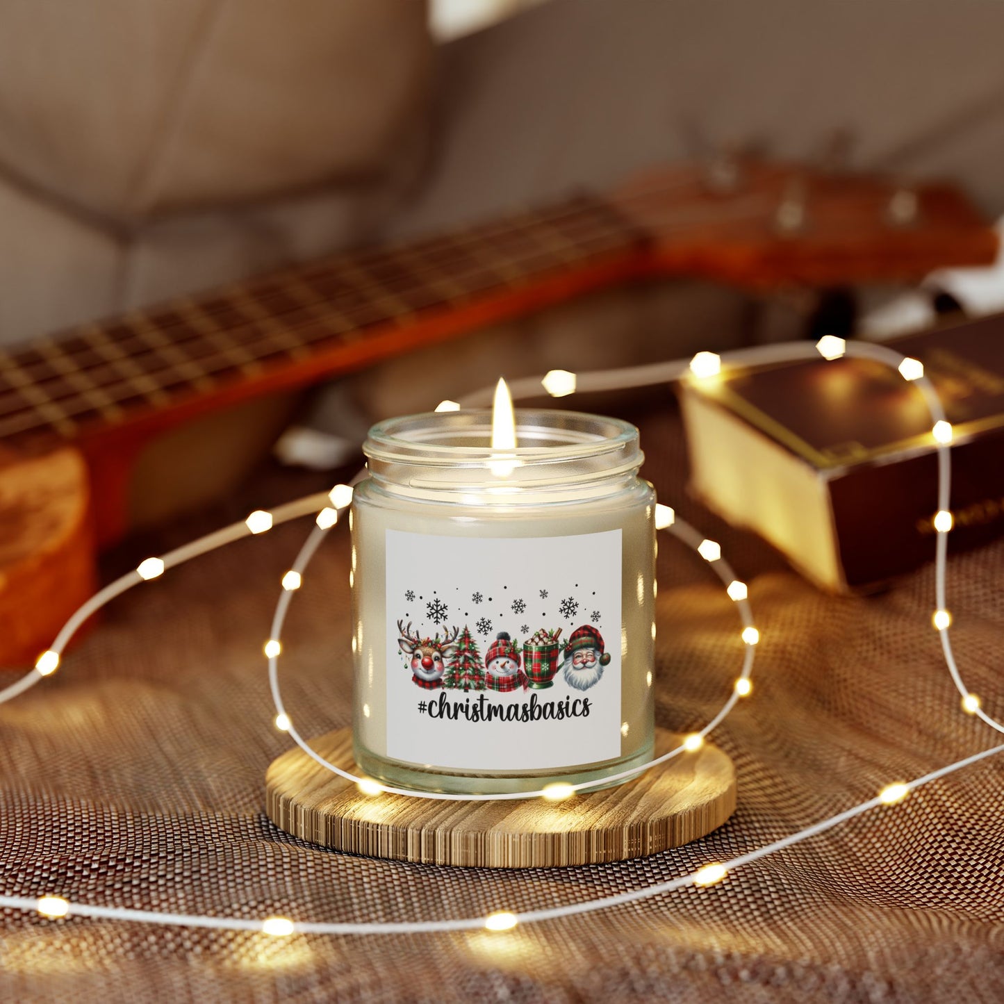 Christmas Themed Scented Candles, Coconut Apricot Wax (4oz, 9oz)