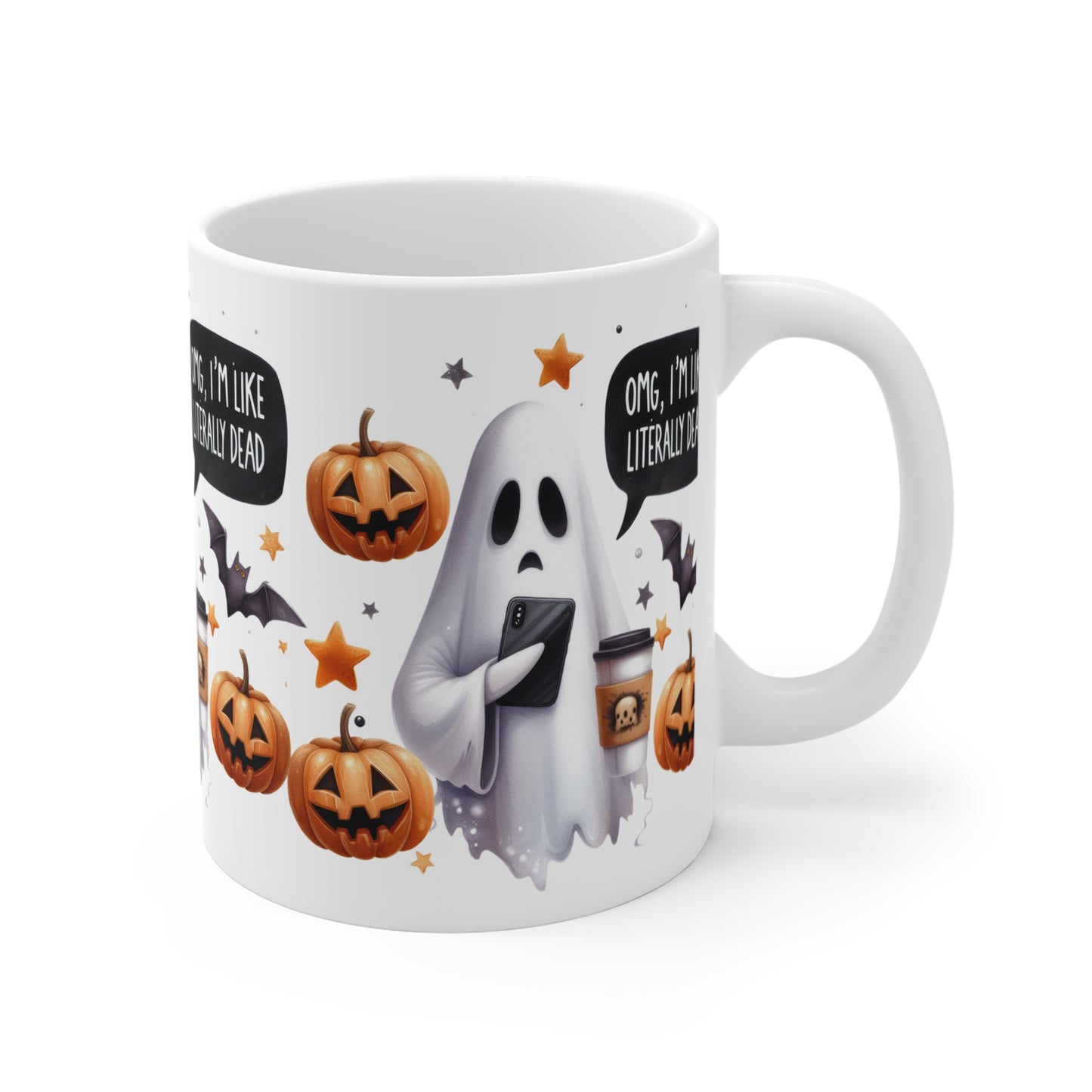 Festive Halloween Ceramic Mug 11oz OMG I'm Literally Dead