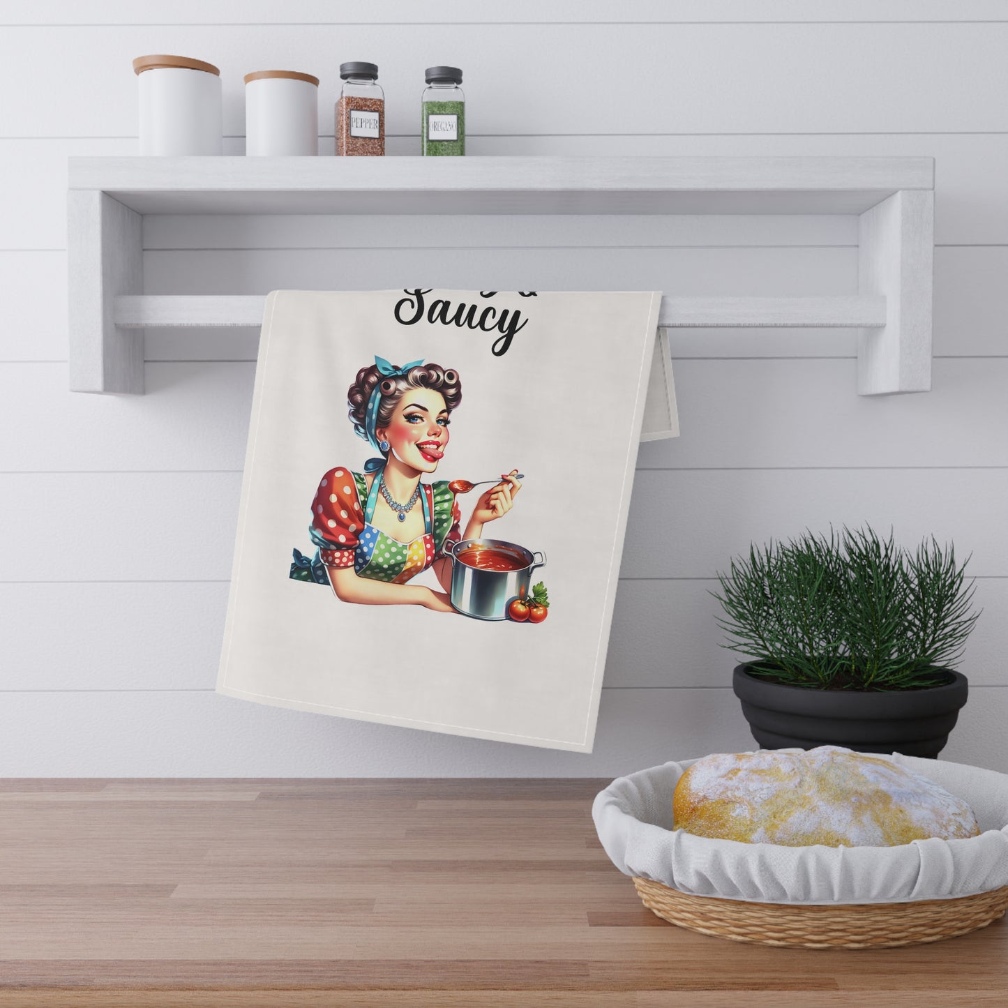 Retro Funny Housewife Tea Towels (cotton, poly) Sassy and Saucy