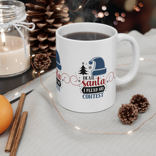 Festive Christmas Ceramic Coffee and Tea Mug 11oz Santa I Plead No Contest